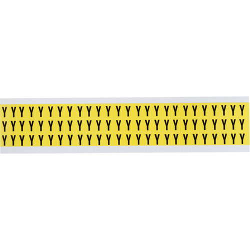 Repositionable Individual Number & Letter Labels, Y, 3/8" H, Black on Yellow