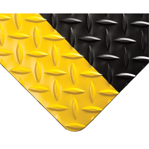 Diamond-Plate Switchboard Matting No.701, 3' W x 75' L, 1/4" Thickness, Black/Yellow, PVC