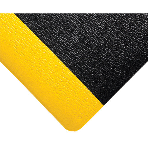 Soft Step Mats No.427, Pebbled, 3' x 10' x 3/8", Black/Yellow, PVC Sponge