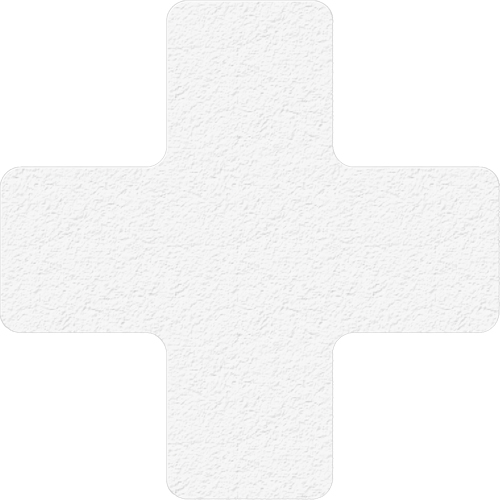 Lean 5S Manufacturing Markers, Cross, 6" L x 6" W, White, Vinyl