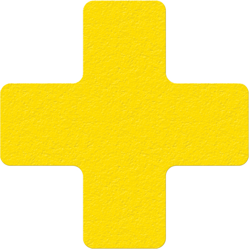 Lean 5S Manufacturing Markers, Cross, 6" L x 6" W, Yellow, Vinyl