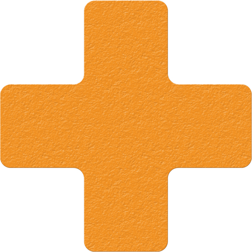 Lean 5S Manufacturing Markers, Cross, 6" L x 6" W, Orange, Vinyl