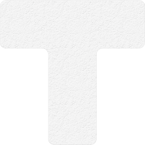 Lean 5S Manufacturing Markers, T, 6" L x 6" W, White, Vinyl