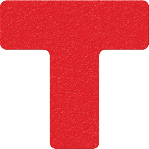 Lean 5S Manufacturing Markers, T, 6" L x 6" W, Red, Vinyl