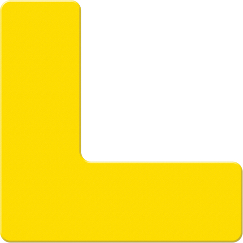 Armor Stripe Lean/5S Markers, L, 6" L x 6" W, Yellow, Plastic