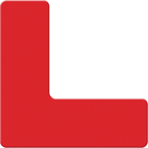 Armor Stripe Lean/5S Markers, L, 6" L x 6" W, Red, Plastic