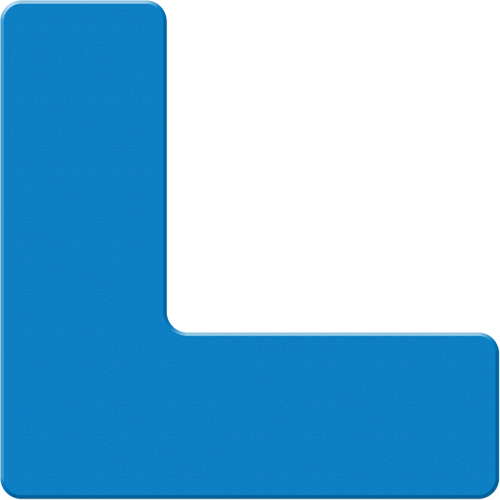 Armor Stripe Lean/5S Markers, L, 6" L x 6" W, Blue, Plastic
