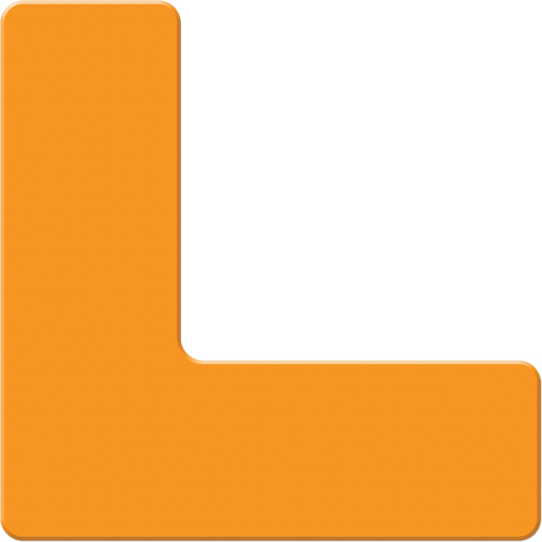 Armor Stripe Lean/5S Markers, L, 6" L x 6" W, Orange, Plastic