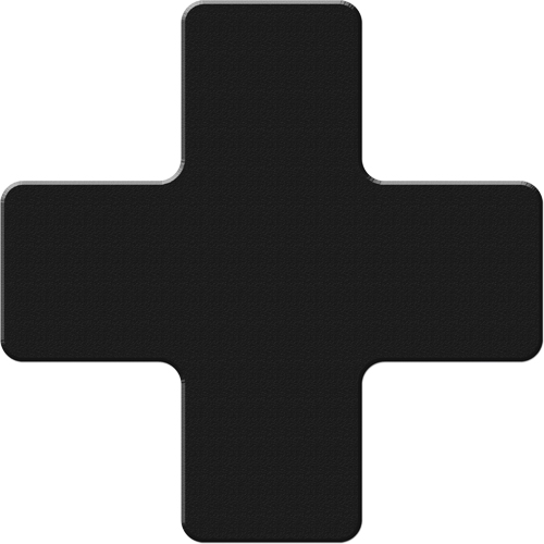 Armor Stripe Lean/5S Markers, Cross, 6" L x 6" W, Black, Plastic