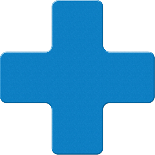 Armor Stripe Lean/5S Markers, Cross, 6" L x 6" W, Blue, Plastic