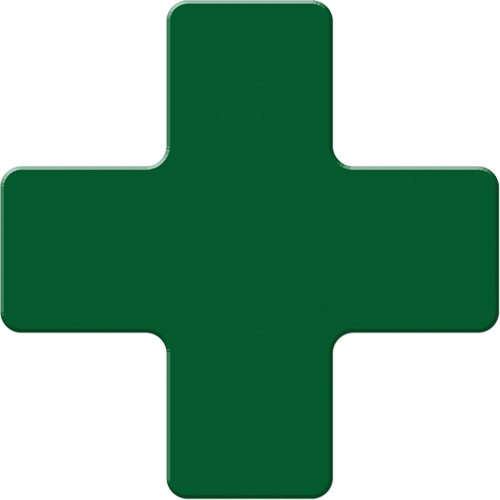 Armor Stripe Lean/5S Markers, Cross, 6" L x 6" W, Green, Plastic