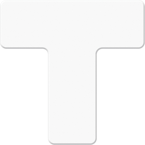 Armor Stripe Lean/5S Markers, T, 6" L x 6" W, White, Plastic