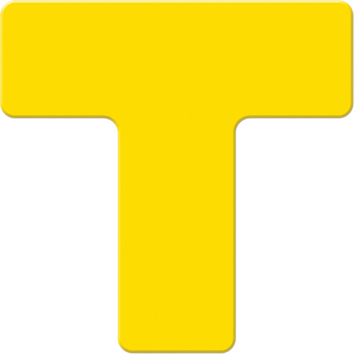 Armor Stripe Lean/5S Markers, T, 6" L x 6" W, Yellow, Plastic