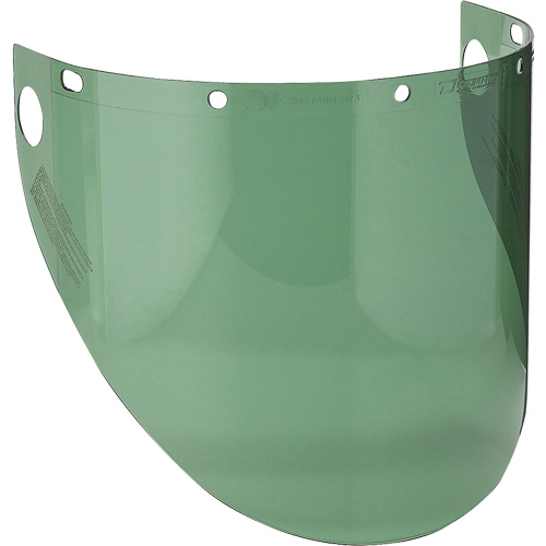 Dynamic™ Preformed Faceshield Visor, Polycarbonate, Green Tint