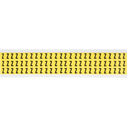 Repositionable Individual Number & Letter Labels, Z, 3/8" H, Black on Yellow