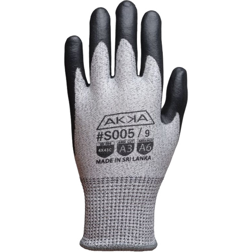 Akka Cut Resistant Glove, Size Small/7, 10 Gauge, Foam Nitrile Coated, Dyneema Shell, ASTM ANSI Level A3/EN 388 Level C