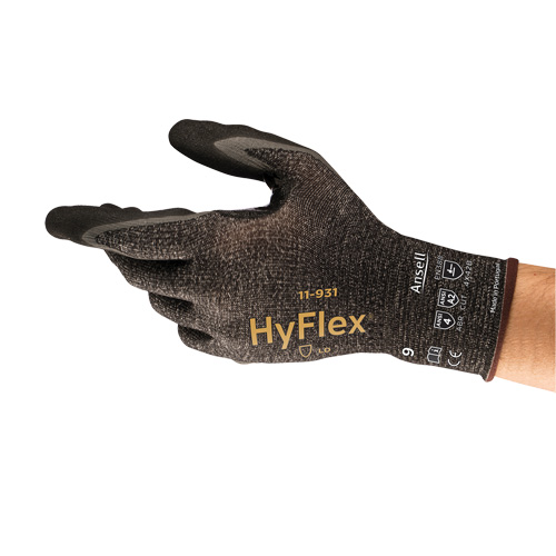 HyFlex® 11-931 Lightweight Palm-Dipped Gloves, Size 6/X-Small, 18 Gauge, Foam Nitrile Coated, Dyneema® Shell, ASTM ANSI Level A2