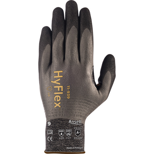 HyFlex® 11-939 Lightweight Full-Dipped Gloves, Size 6/X-Small, 18 Gauge, Foam Nitrile Coated, Dyneema® Shell, ASTM ANSI Level A2