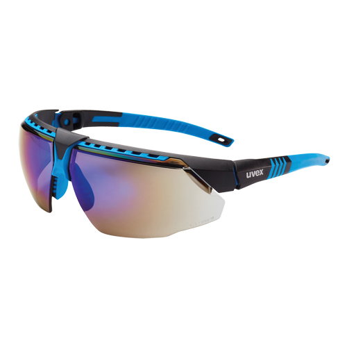 Uvex® Avatar™ Safety Glasses, Blue/Mirror Lens, Anti-Scratch Coating, ANSI Z87+/CSA Z94.3