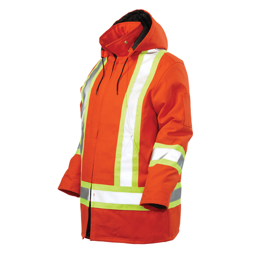 Safety Parka, High Visibility Orange, Large, CSA Z96 Class 2 - Level 2 - High Visibility Parka - SGG799