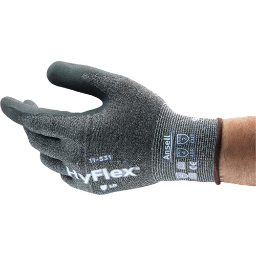 HyFlex™ Cut Resistant Coated Gloves, Size 7, 18 Gauge, Nitrile Coated, Intercept™ Shell, ANSI/ISEA 105 Level 2/EN 388 Level 3