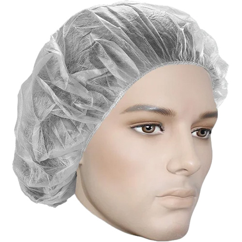 Bouffant Caps, Polypropylene, 18", White