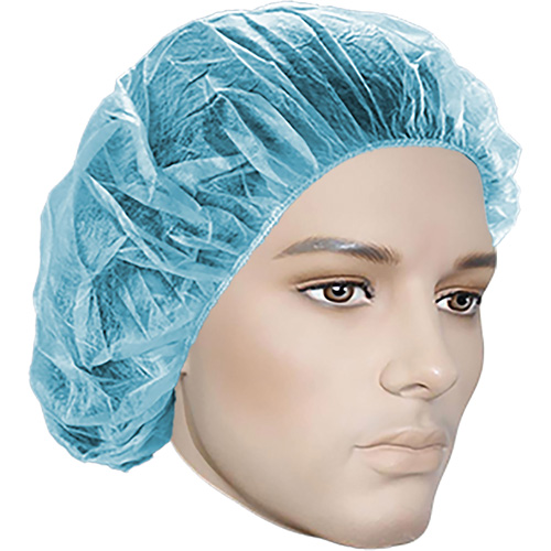 Bouffant Caps, Polypropylene, 18", Blue