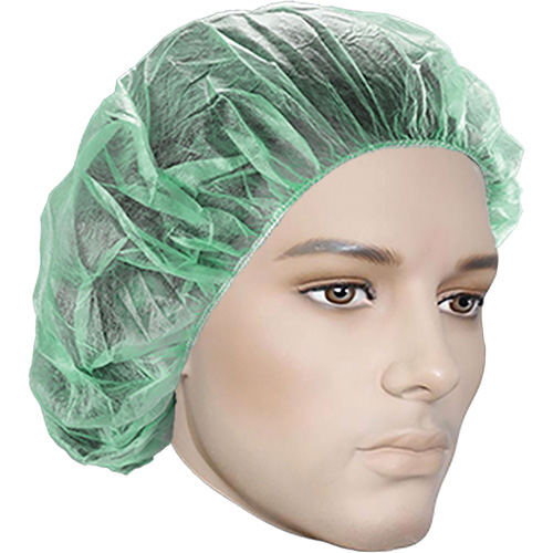 Bouffant Caps, Polypropylene, 21", Green