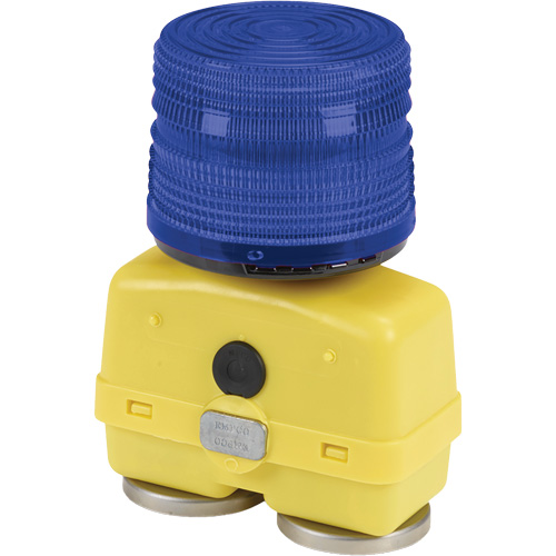 Battery Powered Portable LED Warning Light, Flashing, Blue