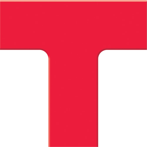 Tough-Mark™ Heavy-Duty Floor Marking, T, 6" L x 6" W, Red, Polyethylene