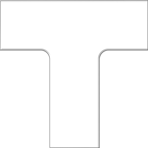 Tough-Mark™ Heavy-Duty Floor Marking, T, 6" L x 6" W, White, Polyethylene