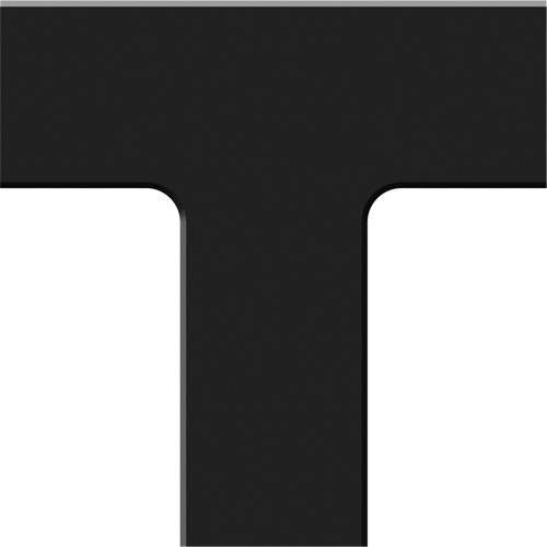Tough-Mark™ Heavy-Duty Floor Marking, T, 6" L x 6" W, Black, Polyethylene