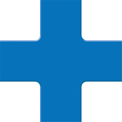 Tough-Mark™ Heavy-Duty Floor Marking, Cross, 6" L x 6" W, Blue, Polyethylene