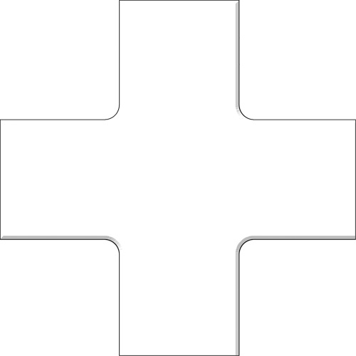 Tough-Mark™ Heavy-Duty Floor Marking, Cross, 6" L x 6" W, White, Polyethylene