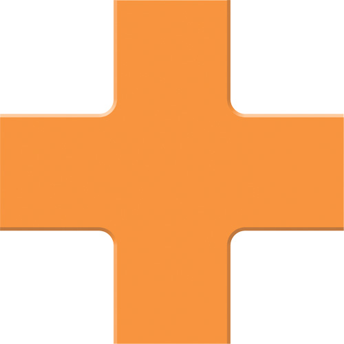 Tough-Mark™ Heavy-Duty Floor Marking, Cross, 6" L x 6" W, Orange, Polyethylene