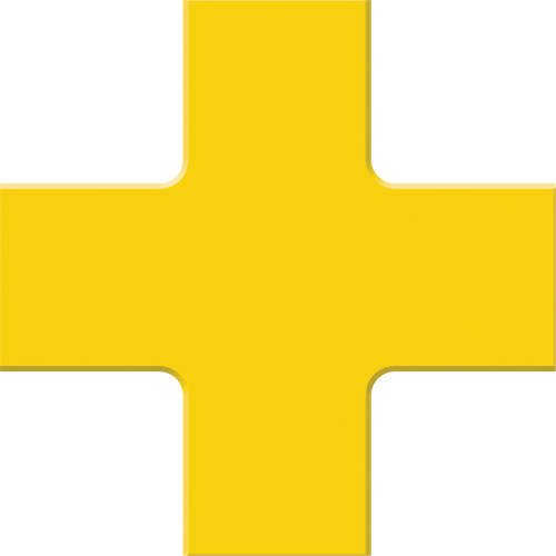 Tough-Mark™ Heavy-Duty Floor Marking, Cross, 6" L x 6" W, Yellow, Polyethylene
