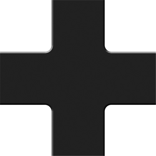 Tough-Mark™ Heavy-Duty Floor Marking, Cross, 6" L x 6" W, Black, Polyethylene