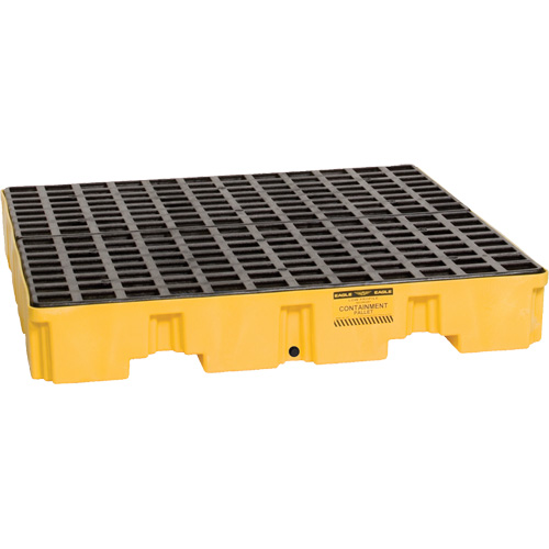 Spill Containment Pallet, 66 US gal. Spill Capacity, 51.5" x 51.5" x 8"