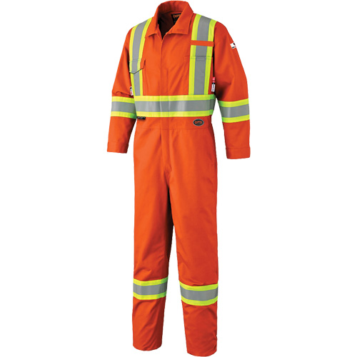 Arc Flash Hi-Vis Safety Coveralls, Size 62, Orange, 10 cal/cm²