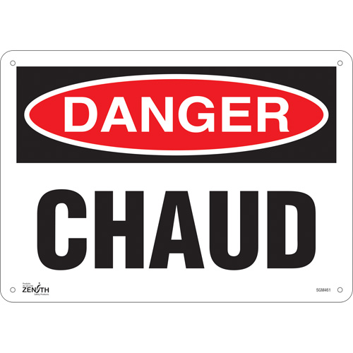 "Chaud" Sign, 10" x 14", Plastic, French