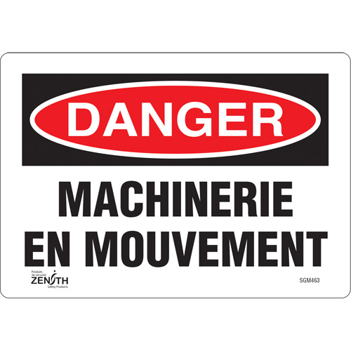 "Machinerie en Mouvement" Sign, 7" x 10", Vinyl, French