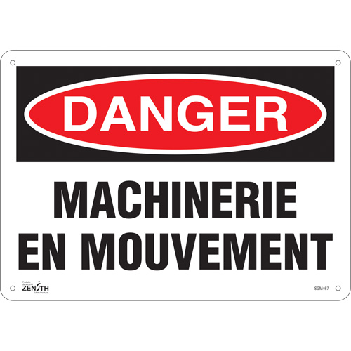 "Machinerie en Mouvement" Sign, 10" x 14", Plastic, French