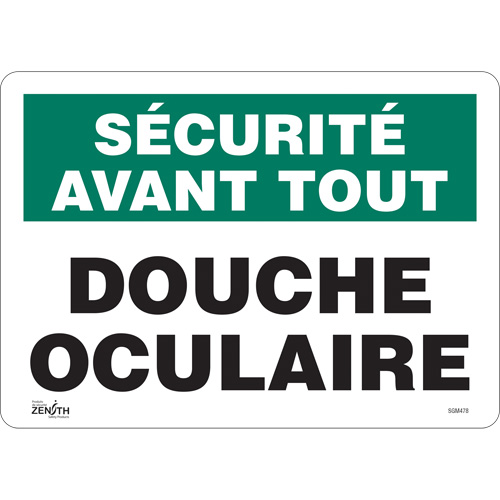 "Douche Oculaire" Sign, 10" x 14", Vinyl, French