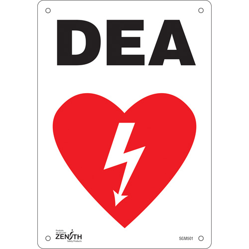 "DEA" Sign, 10" x 7", Aluminum, French with Pictogram
