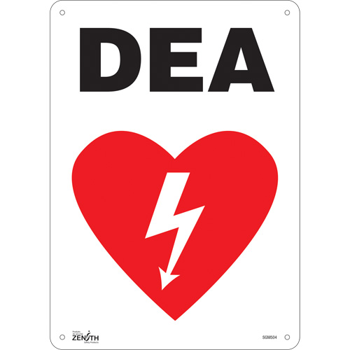 "DEA" Sign, 14" x 10", Aluminum, French with Pictogram