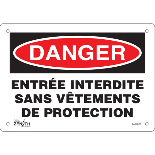 "Entrée Interdite" Sign, 7" x 10", Plastic, French