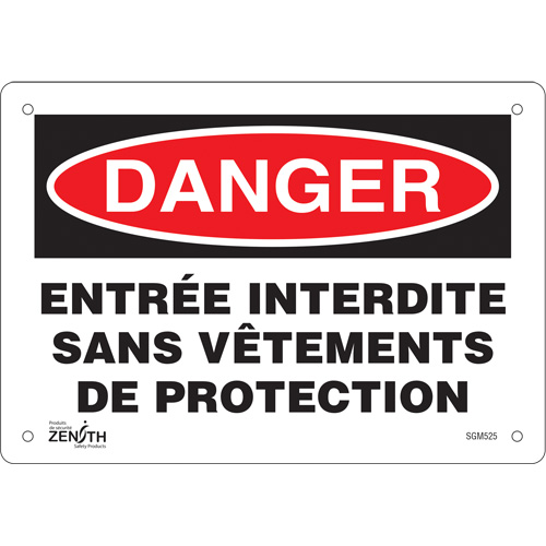 "Entrée Interdite" Sign, 7" x 10", Aluminum, French