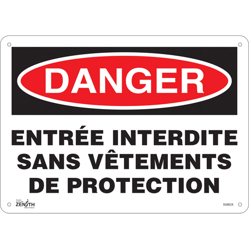 "Entrée Interdite" Sign, 10" x 14", Aluminum, French