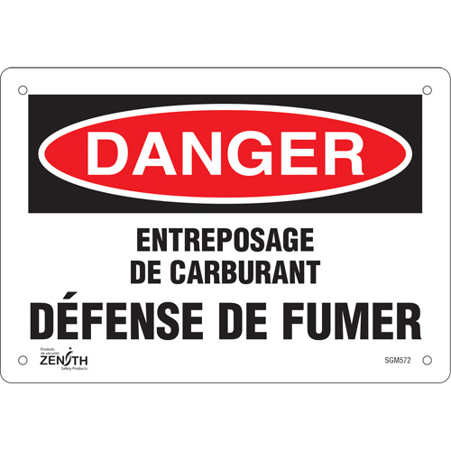 "Défense De Fumer" Sign, 7" x 10", Plastic, French