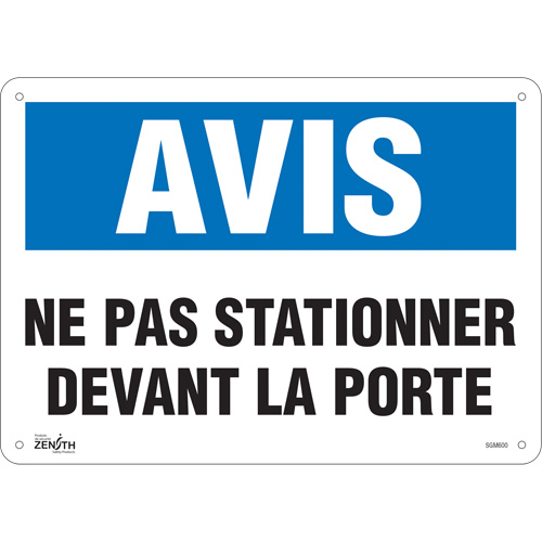 "Ne Pas Stationner" Sign, 10" x 14", Aluminum, French